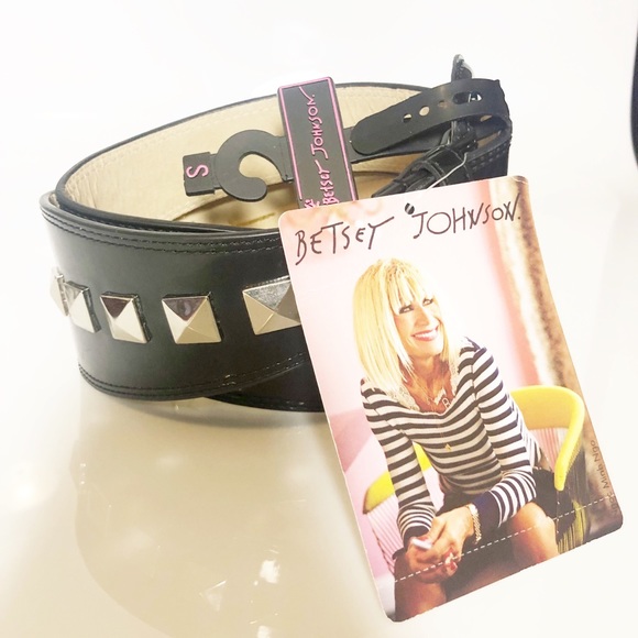 Betsey Johnson Accessories - Betsey Johnson Embellished Black Belt NWT